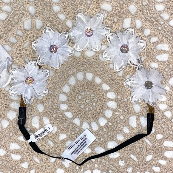 EASTER! Justice Girls Sz 8 Blue Tee & Tank Combo, Bike Shorts & Headband - Picture 6 of 7